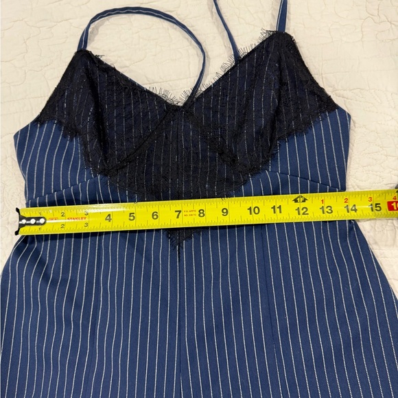 FREE PEOPLE Navy Black and white stripes Womens Jumpsuit Size S - Picture 7 of 14